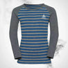 Ski Underwear shirt O Active Warm Eco Kids Stripes BL Top Crew Neck LS Blue Wing Teal/Reef Waters - 2022/23 - 164