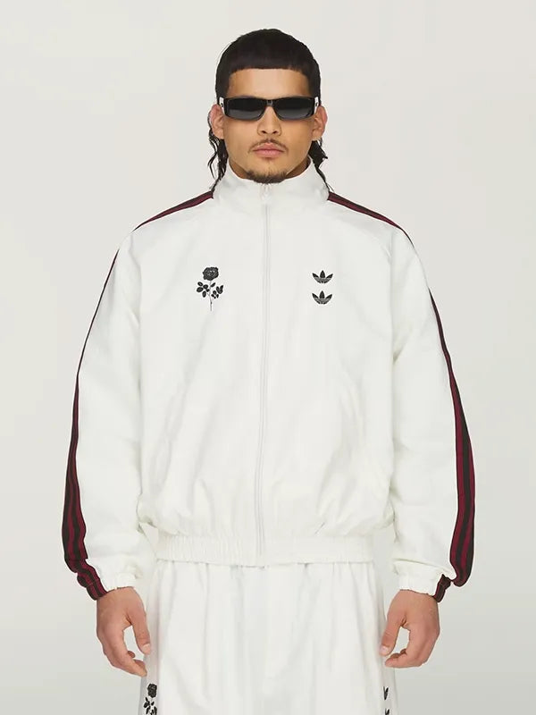 Adidas x Willy Chavarria Woven Jacket Jacket unisex detail view 3 | Dash Racegear — 2026 Adidas x Willy Chavarria white jacket, relaxed unisex fit with sleek athletic streetwear appeal.