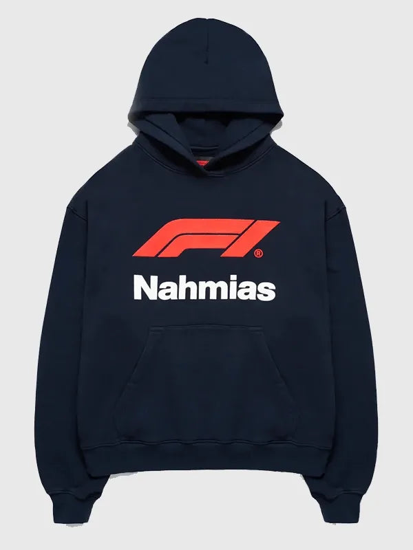Nahmias x F1 Logo Hoodie Hoodie unisex front product view | Dash Racegear — 2026 Nahmias x Formula 1 navy logo hoodie gives luxury street appeal, unisex comfort, ideal for fans of motorsport fashion