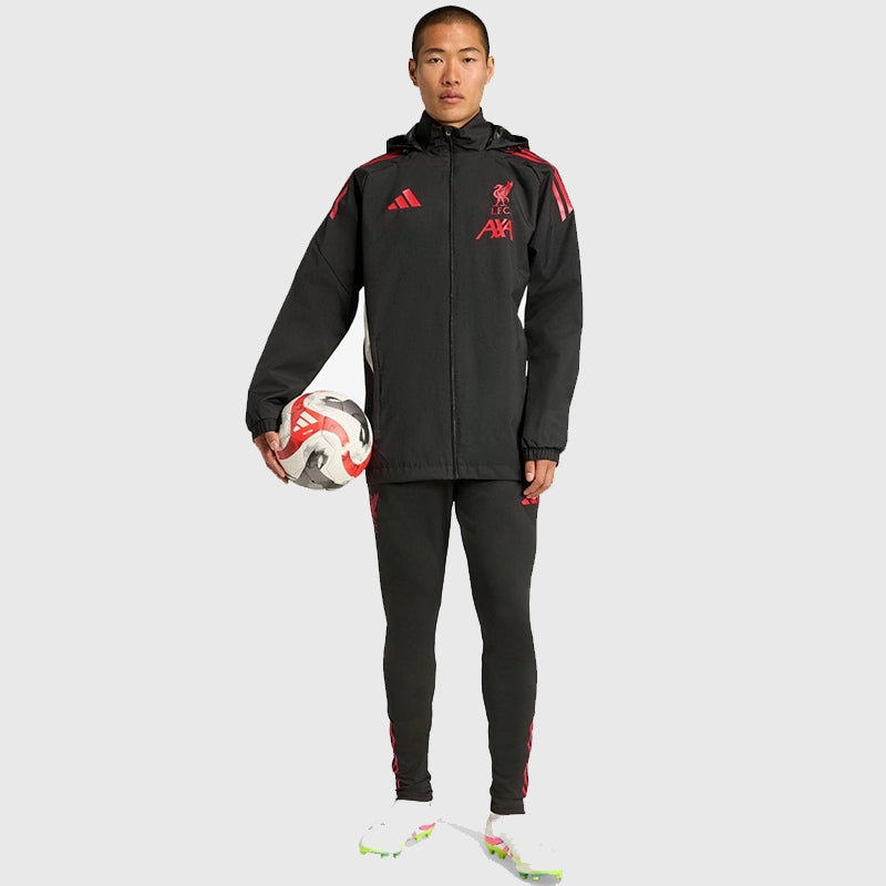 LFC Adidas 25/26 Domestic All Weather Jacket Jacket unisex detail view 7 | Dash Racegear — Liverpool FC all-weather training fleece jacket from Adidas’ 25/26 range