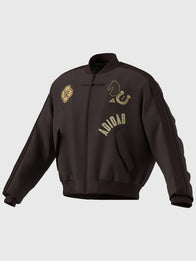 Adidas CNY Modern China Padded Bomber Jacket Bomber Jacket unisex detail view 2 | Dash Racegear — Chinese New Year 2026 3 Stripes recreation bomber jacket in brown offering padded comfort and modern streetwear appeal