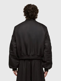 Adidas x Willy Chavarria Coaches Jacket Jacket unisex detail view 4 | Dash Racegear — Black satin coaches jacket from Adidas x Willy Chavarria 2026 with subtle graphic details and ribbed cuffs.