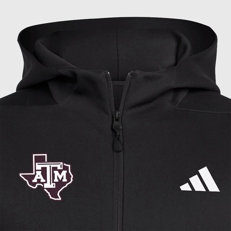 Adidas Texas A&M Aggies Player Travel ZNE Hoodie Hoodie unisex detail view 6 | Dash Racegear — Texas A&M Aggies Travel ZNE Hoodie – Premium Adidas Design