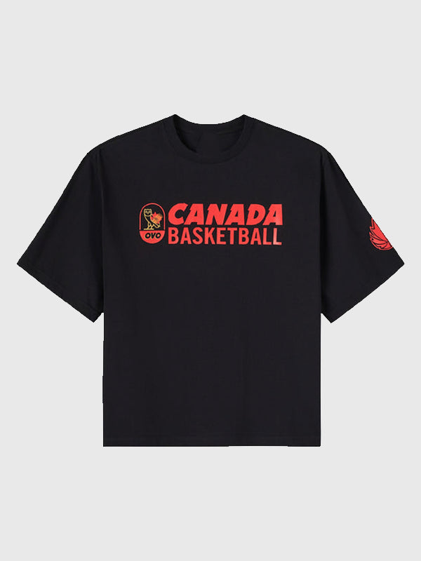 OVO Canada Basketball T-Shirt Shirt unisex detail view 2 | Dash Racegear — October’s Very Own 2026 Canada Basketball Black T Shirt honors national hardwood pride through clean urban apparel