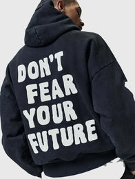 Fear of GOD x Idris Elba DSYF Hoodie Hoodie unisex detail view 4 | Dash Racegear — Black unisex DSYF hoodie Fear of GOD x Idris Elba, premium fleece texture, ideal for relaxed everyday urban styling.