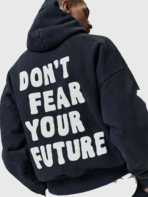 Fear of GOD x Idris Elba DSYF Hoodie Hoodie unisex detail view 4 | Dash Racegear — Black unisex DSYF hoodie Fear of GOD x Idris Elba, premium fleece texture, ideal for relaxed everyday urban styling.