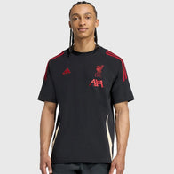 LFC Adidas 25/26 Domestic Training Tee Fashion Apparel unisex detail view 3 | Dash Racegear — Liverpool FC 2025/26 black Adidas training t-shirt with lightweight athletic design