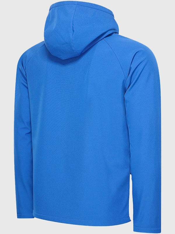 Milano Cortina 2026 Olympics Softshell Hooded Jacket Jacket unisex detail view 3 | Dash Racegear — Milano Cortina 2026 Softshell Hooded Jacket in blue, sleek and weather-resistant, ideal for Olympic supporters or active days.