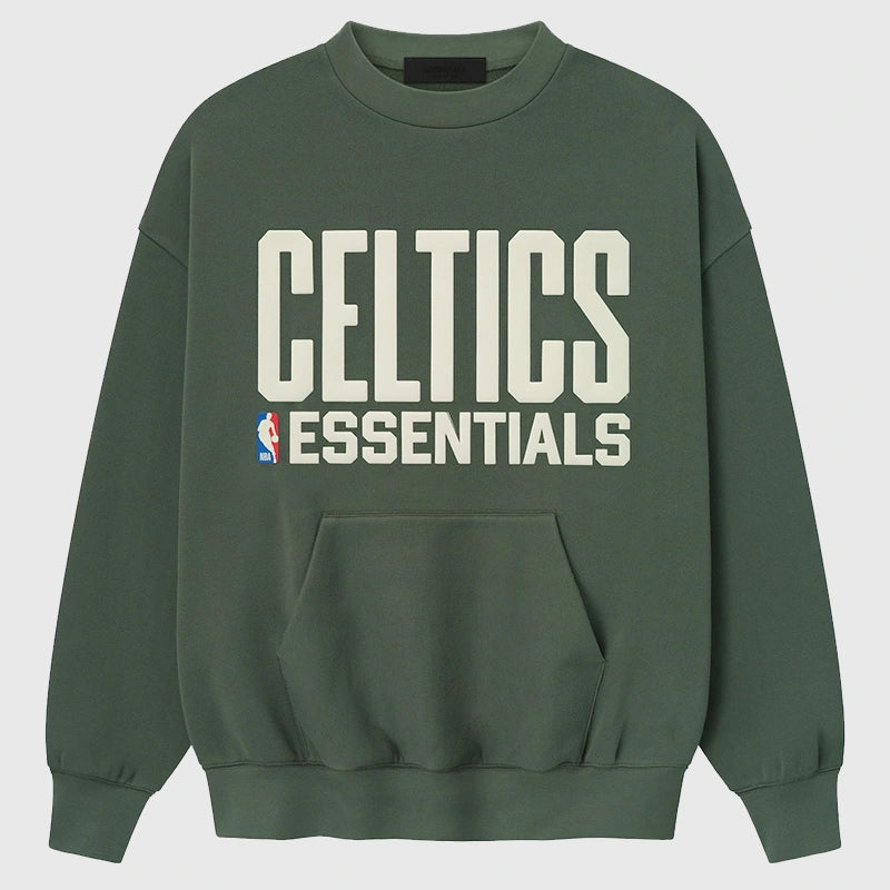 Boston Celtics Fear of God x NBA Sport Sweatshirt Sweatshirt unisex front product view | Dash Racegear — Premium comfort meets NBA heritage in Celtics Fear of God sweatshirt