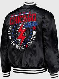 CM Punk Chicago Made Bomber Jacket Bomber Jacket unisex detail view 5 | Dash Racegear — WWE CM Punk Chicago Made bomber jacket in black, quilted lining and embroidered details add wrestling flair.