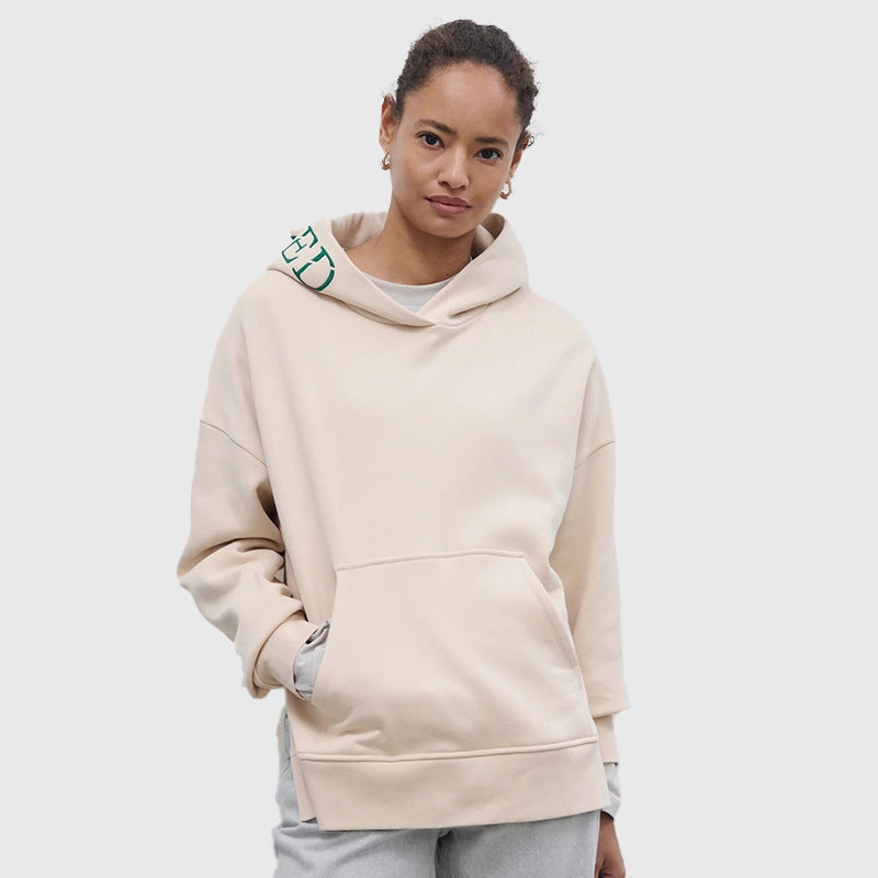 Closed Hoodie Womens Hoodie unisex detail view 9 | Dash Racegear — Soft beige women's hoodie by Closed with clean minimal design