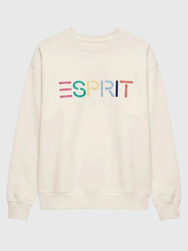 Costco Esprit Sweatshirt Sweatshirt unisex front product view | Dash Racegear — Unisex Costco 2026 Espirit Fleece Crewneck Sweatshirt in Cream with soft warmth and relaxed everyday comfort.