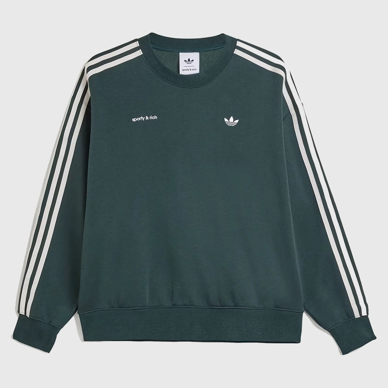 Adidas x Sporty & Rich Sweatshirt Sweatshirt unisex front product view | Dash Racegear — Cozy Sporty & Rich Sweatshirt by Adidas