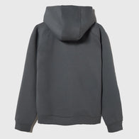 Barça Wordmark Logo Hoodie Hoodie unisex detail view 3 | Dash Racegear — Back image of Barça 2025 grey fleece wordmark hoodie.
