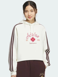 Adidas Lunar New Year Hoodie Hoodie unisex detail view 3 | Dash Racegear — Lunar New Year 2026 recreation hooded sweatshirt in off-white fleece designed for comfort with a clean, modern look
