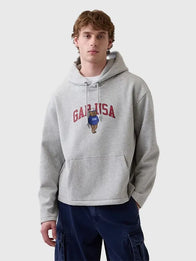 Gap USA Logo Hoodie Hoodie unisex detail view 3 | Dash Racegear — Unisex Gap USA oversized grey fleece hoodie 2026, pullover style with soft interior, ideal for laid-back street fashion and comfort