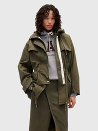 Gap x Victoria Beckham Parka Jacket Jacket unisex detail view 2 | Dash Racegear — Victoria Beckham Gap 2026 khaki green parka, minimalist jacket for modern everyday streetwear.