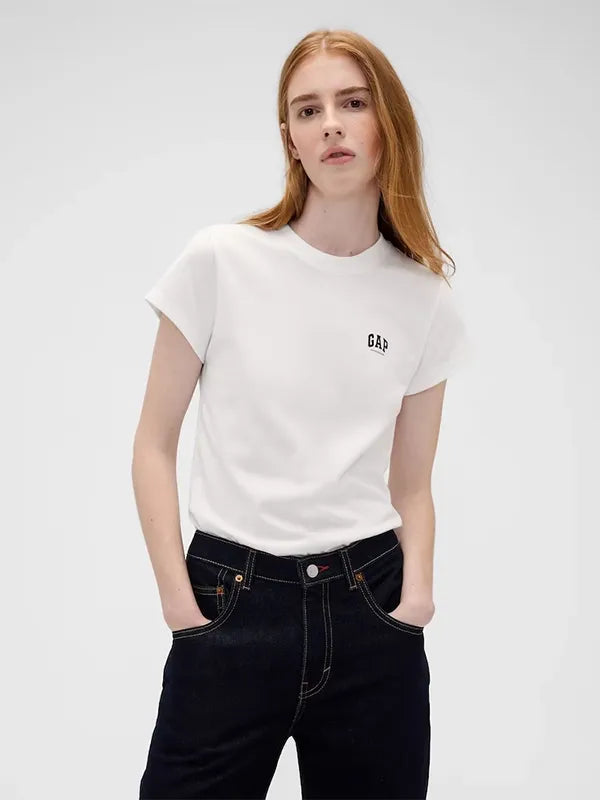 Gap x Victoria Beckham Logo T-Shirt Shirt unisex detail view 2 | Dash Racegear — 2026 Gap x Victoria Beckham white T-shirt, unisex fit with logo print for simple streetwear looks.