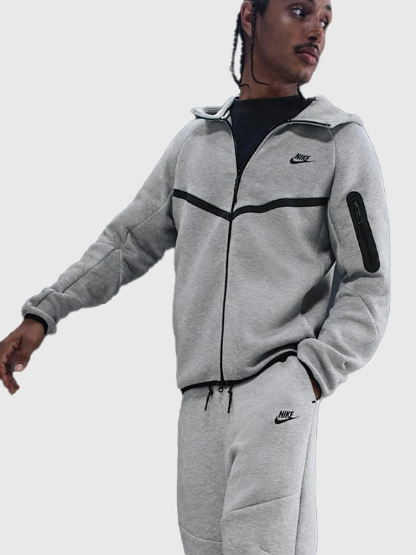 Nicolas Maduro Nike Tech Fleece Tracksuit Tracksuit unisex detail view 6 | Dash Racegear — Recreated Nicolas Maduro Nike Tech Fleece grey full zip jacket featuring a streamlined design and lightweight warmth