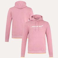 McLaren Essential Logo Hoodie Pink Hoodie unisex front product view | Dash Racegear — Pink McLaren Hoodie – Essential Logo Edition