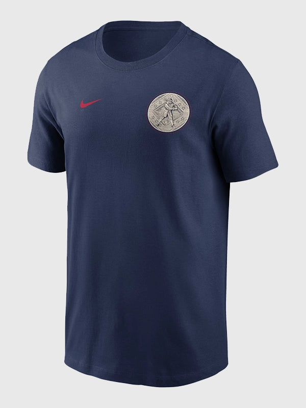 Nike 2026 All-Star Game MLB Two-Hit Batter T-Shirt Shirt unisex front product view | Dash Racegear — Navy 2026 All Star Game MLB Two Hit Nike Batter T Shirt for unisex wear highlighting diamond inspired energy