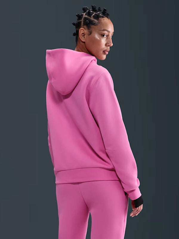 Pink Nike Hoodie Hoodie unisex detail view 2 | Dash Racegear — Unisex Nike hoodie in vibrant pink fleece, pullover style perfect for casual and sporty outfits.