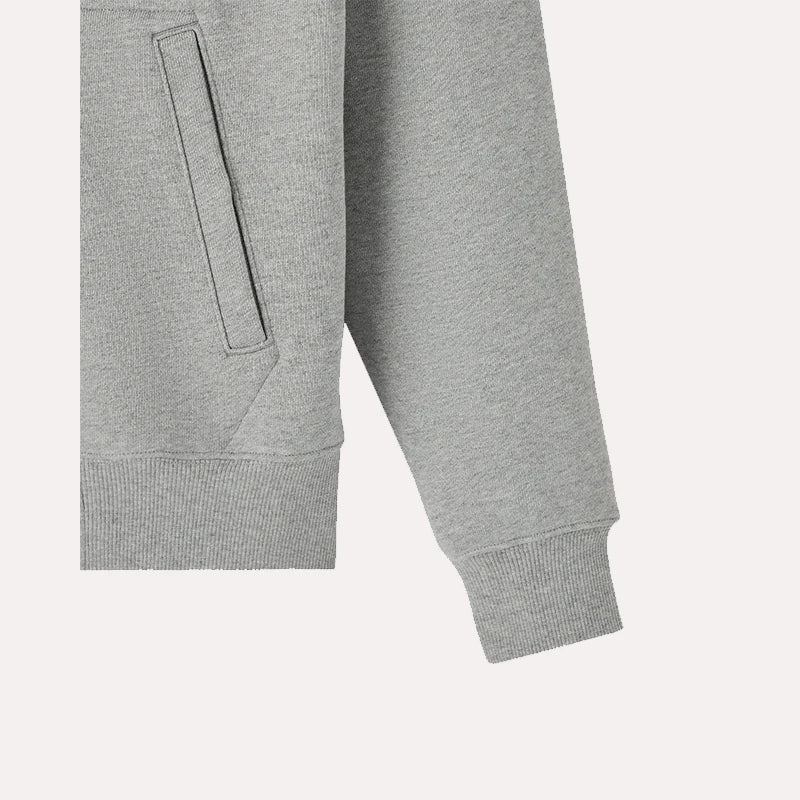 OVO Full Zip Raglan Grey Hoodie Hoodie unisex detail view 2 | Dash Racegear — Raglan Sleeve Zip Hoodie – Soft Grey by OVO