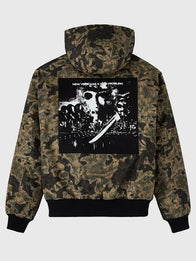 OVO Friday The 13th Camo Active Jacket Jacket unisex front product view | Dash Racegear — OVO active camo jacket inspired by classic Friday The 13th theme