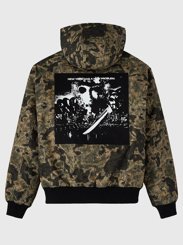 OVO Friday The 13th Camo Active Jacket Jacket unisex front product view | Dash Racegear — OVO active camo jacket inspired by classic Friday The 13th theme