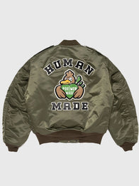 Pokemon x Human Made Satin Bomber Jacket Bomber Jacket unisex detail view 2 | Dash Racegear — 2026 Pokémon x Human Made bomber jacket crafted in glossy satin with subtle character-inspired design accents.