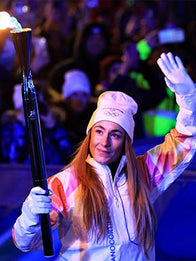 Winter Olympics 2026 Opening Ceremony Torchbearers Jacket Jacket unisex front product view | Dash Racegear — Celebrate the opening ceremony in style with the Milano Cortina 2026 white torchbearer hooded jacket.