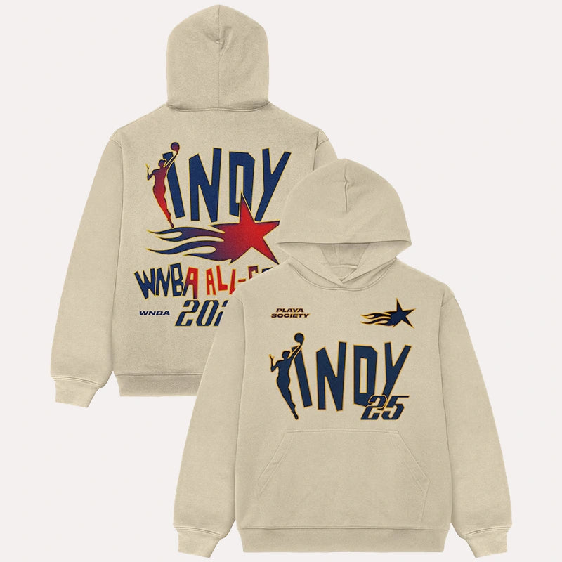 Playa Society WNBA All-Star Game Indy Hoodie Hoodie unisex front product view | Dash Racegear — Sport-Culture Hoodie – Playa Society WNBA All-Star Indy Look