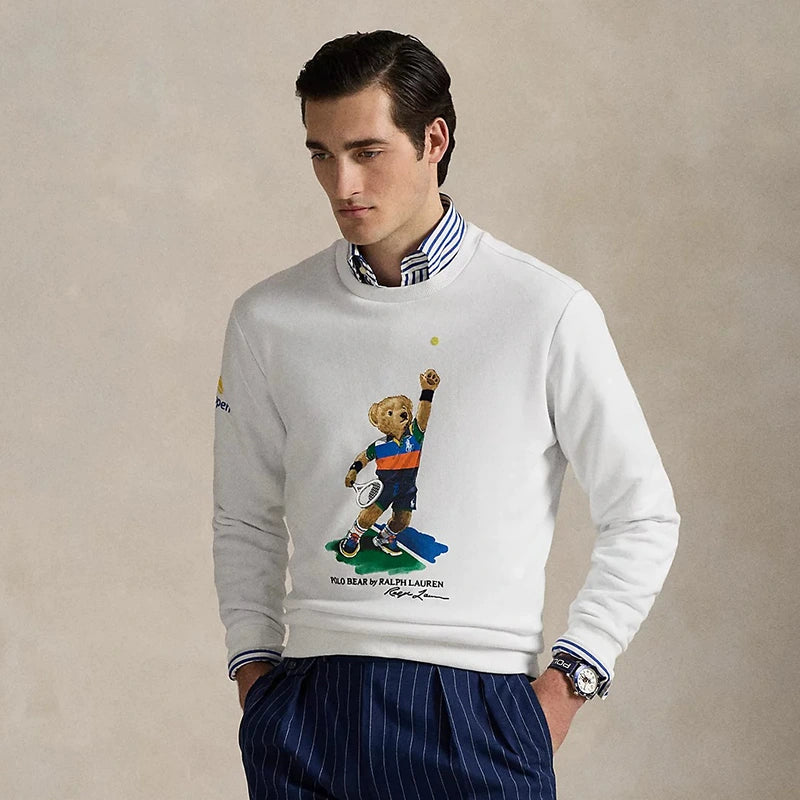 Ralph Lauren US Open Polo Bear Sweatshirt Sweatshirt unisex detail view 3 | Dash Racegear — Polo Ralph Lauren Polo Bear fleece sweatshirt marking 2025 US Open 20th Anniversary edition.