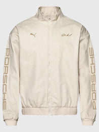 Porsche Legacy x PUMA Pepita Lifestyle Jacket Jacket unisex detail view 3 | Dash Racegear — Black White Taupe PUMA x Porsche Legacy Pepita Lifestyle Jacket for unisex wear highlighting precision driven outerwear