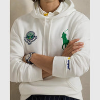 Ralph Lauren US Open 20th Anniversary Hoodie Hoodie unisex detail view 3 | Dash Racegear — US Open 20th anniversary hoodie by Polo Ralph Lauren in premium white fleece