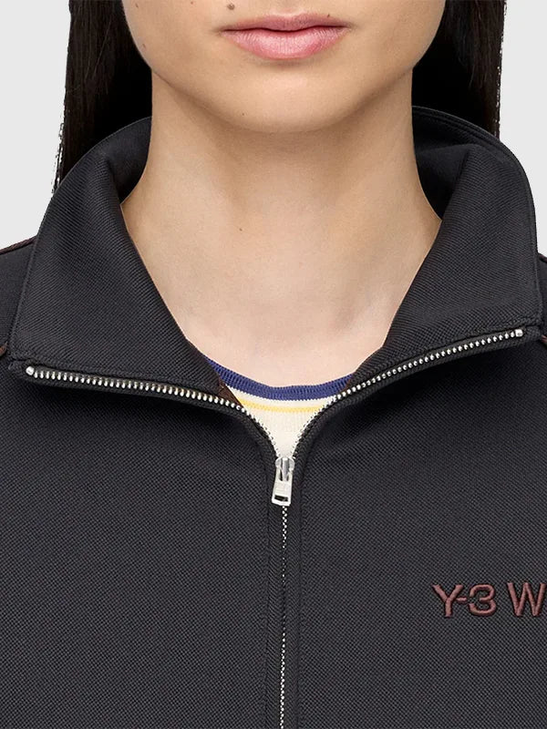 Adidas x Wales Bonner x Y-3 Black Track Jacket Jacket unisex detail view 4 | Dash Racegear — Unisex black jacket from the 2026 collaboration featuring a sleek track silhouette and a minimal, fashion-forward sporty look.