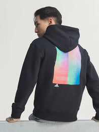 Adidas Audi Revolut F1 Team Teamgeist Hoodie Hoodie unisex detail view 2 | Dash Racegear — Adidas Audi Revolut F1 Teamgeist black pullover hoodie, motorsport streetwear with sleek racing-inspired style.