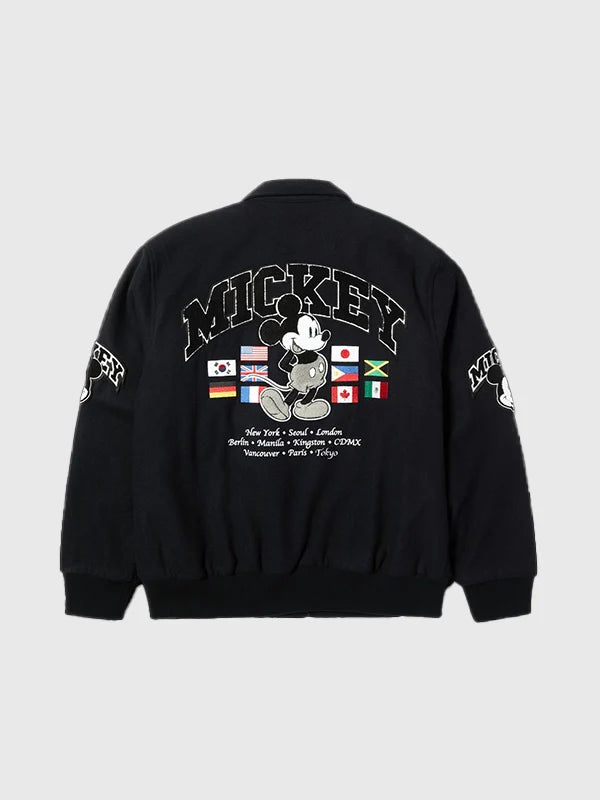 Disney x HUF Mickey Worldwide Tour Varsity Jacket Varsity Jacket unisex detail view 2 | Dash Racegear — Stand out in the Disney x HUF Mickey Worldwide Tour Varsity Jacket