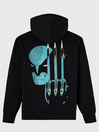 OVO x Marvel Wolverine Hoodie Hoodie unisex front product view | Dash Racegear — OVO x Marvel Wolverine Black Hoodie with iconic Marvel graphic and relaxed fit, ideal for comic fans and streetwear enthusiasts.