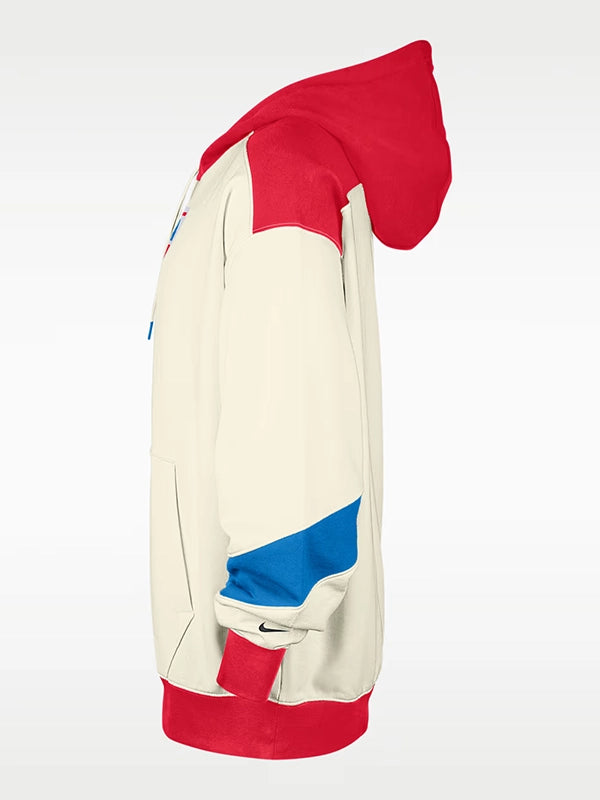 WNBA Legends Nike Basketball Hoodie Hoodie unisex detail view 3 | Dash Racegear — WNBA x Nike Legends Basketball Fleece Pullover Hoodie in Beige, warm beige tone with sporty basketball style