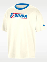 WNBA Legends Nike 30 Ringer T-Shirt Shirt unisex front product view | Dash Racegear — Unisex WNBA Nike Legends 30th Anniversary cream relaxed fit ringer T-shirt for casual sporty streetwear style.