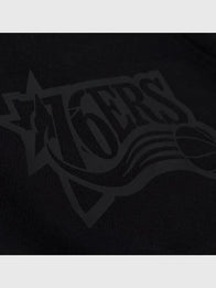 Allen Iverson 76ers x Mitchell & Ness Playmaker Hoodie Hoodie unisex detail view 3 | Dash Racegear — Mitchell & Ness black fleece hoodie featuring Allen Iverson, perfect for 76ers fan style.