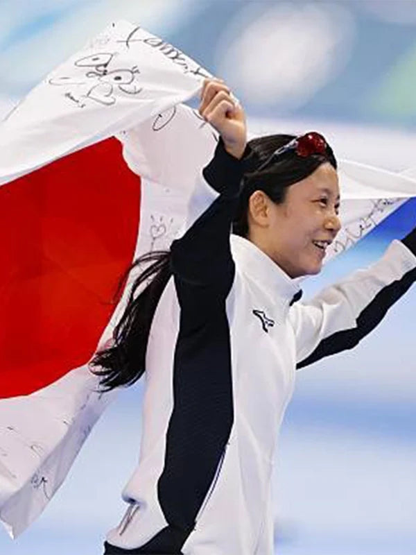 Winter Olympics 2026 Team Japan Kaori Sakamoto Jacket Jacket unisex detail view 8 | Dash Racegear — Elegant white and black jacket celebrating Team Japan at Milano Cortina 2026 Opening Ceremony with athlete flair.