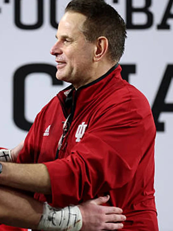 Curt Cignetti 2025 Playoffs Hoosiers Short Sleeve Jacket Jacket unisex detail view 6 | Dash Racegear — Red 1/4 Zip Adidas Coaches Jacket, Indiana Hoosiers edition for Coach Curt Cignetti, perfect for game-day use.