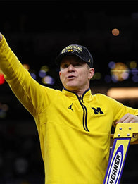 Dusty May Wolverines Quarter-Zip Pullover Jacket Jacket unisex detail view 2 | Dash Racegear — Michigan Wolverines Dusty May yellow quarter-zip jacket, comfortable pullover style ideal for coaching and casual wear.