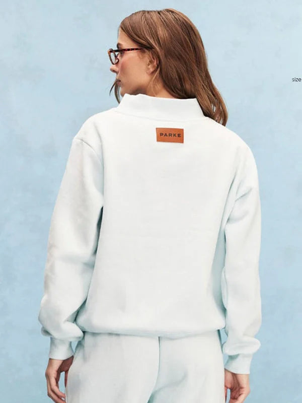 Parke Tonal Classic Mockneck Sweatshirt Sweatshirt unisex detail view 4 | Dash Racegear — Tonal Classic Mockneck Sweatshirt by Parke 2026 in light blue, lightweight warmth and relaxed fit for daily comfort.