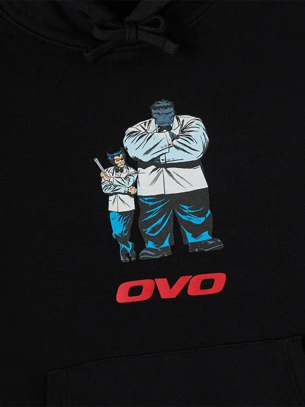 OVO x Marvel Mr. Fix It Hoodie Hoodie unisex detail view 3 | Dash Racegear — OVO x Marvel Mr. Fix It Black Pullover Graphic Hoodie featuring oversized fit and iconic Marvel art for fan collection.