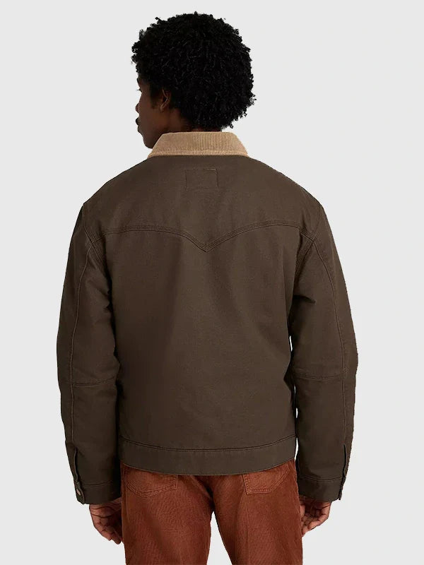Stranger Things Wrangler Murray Jacket Jacket unisex detail view 3 | Dash Racegear — This Murray Bauman Brown Cotton Jacket is perfect for fans embracing season five energy in stylish outerwear.