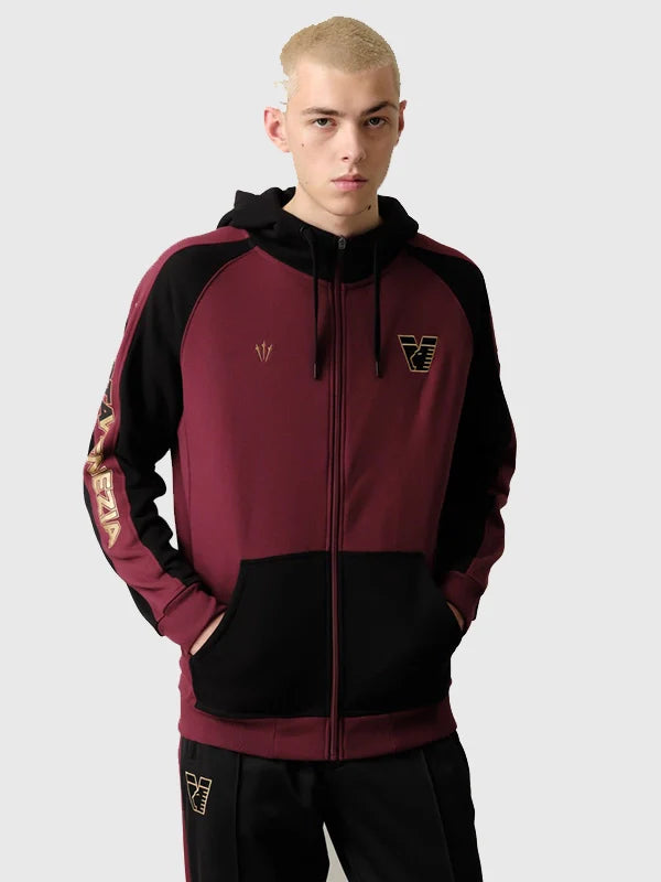 Nocta x Venezia FC Urban Hoodie Hoodie unisex detail view 2 | Dash Racegear — Nike Nocta x Venezia 25/26 burgundy fleece hoodie, unisex fit with cozy zip closure for everyday wear.