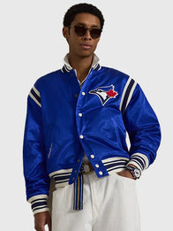 Polo Ralph Lauren Blue Jays Jacket Jacket unisex detail view 2 | Dash Racegear — Toronto Blue Jays satin varsity jacket by Ralph Lauren x MLB, ideal for casual fan outfits.